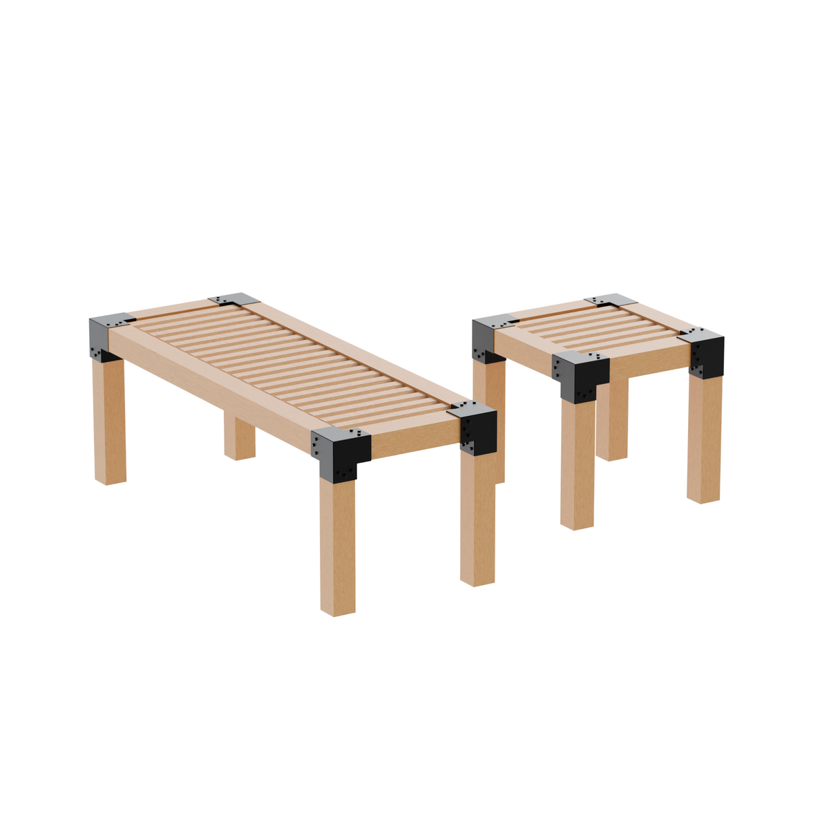 DIY two table frame kit, steel tube clamp bench and stool frames