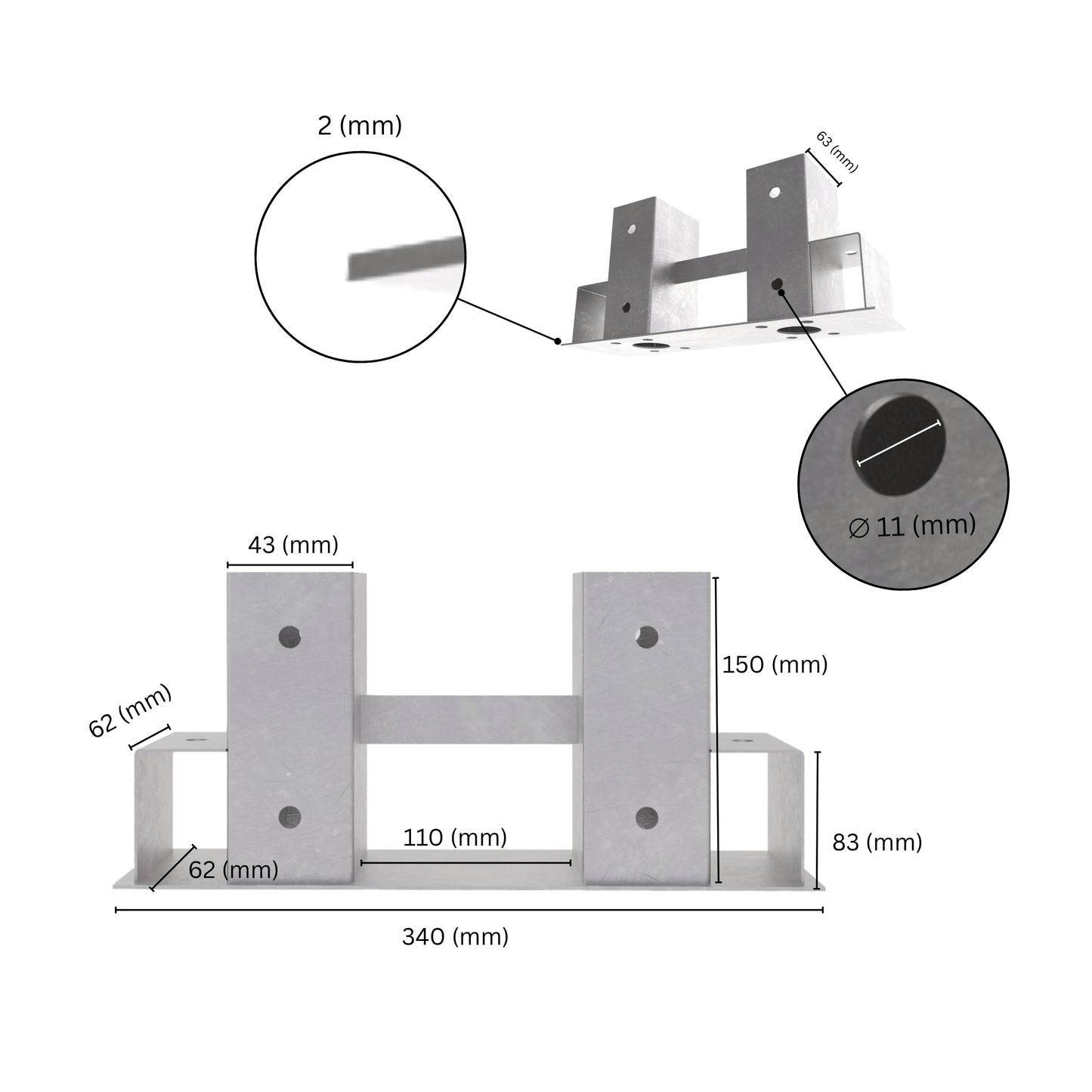 Firewood log rack bracket