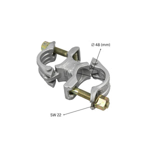 Scaffolding parallel coupler clamp size and dimensions.