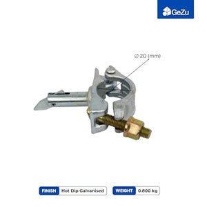 Scaffold half coupler with brace pin - technical dimensions