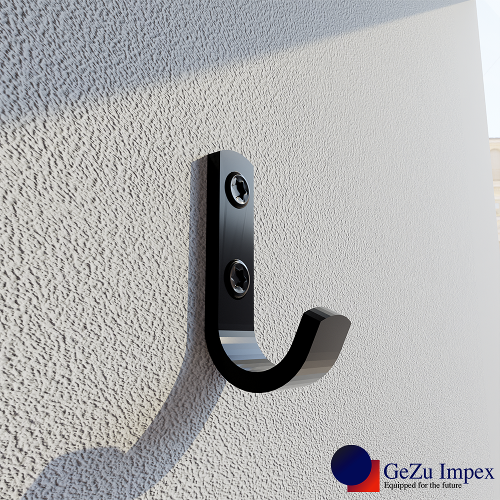 Coat hook mounted on a wall.