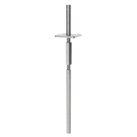 Adjustable T post support for concrete with lock and long nut