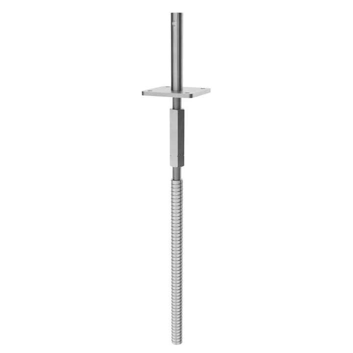 Adjustable post base concrete in with long nut T shape