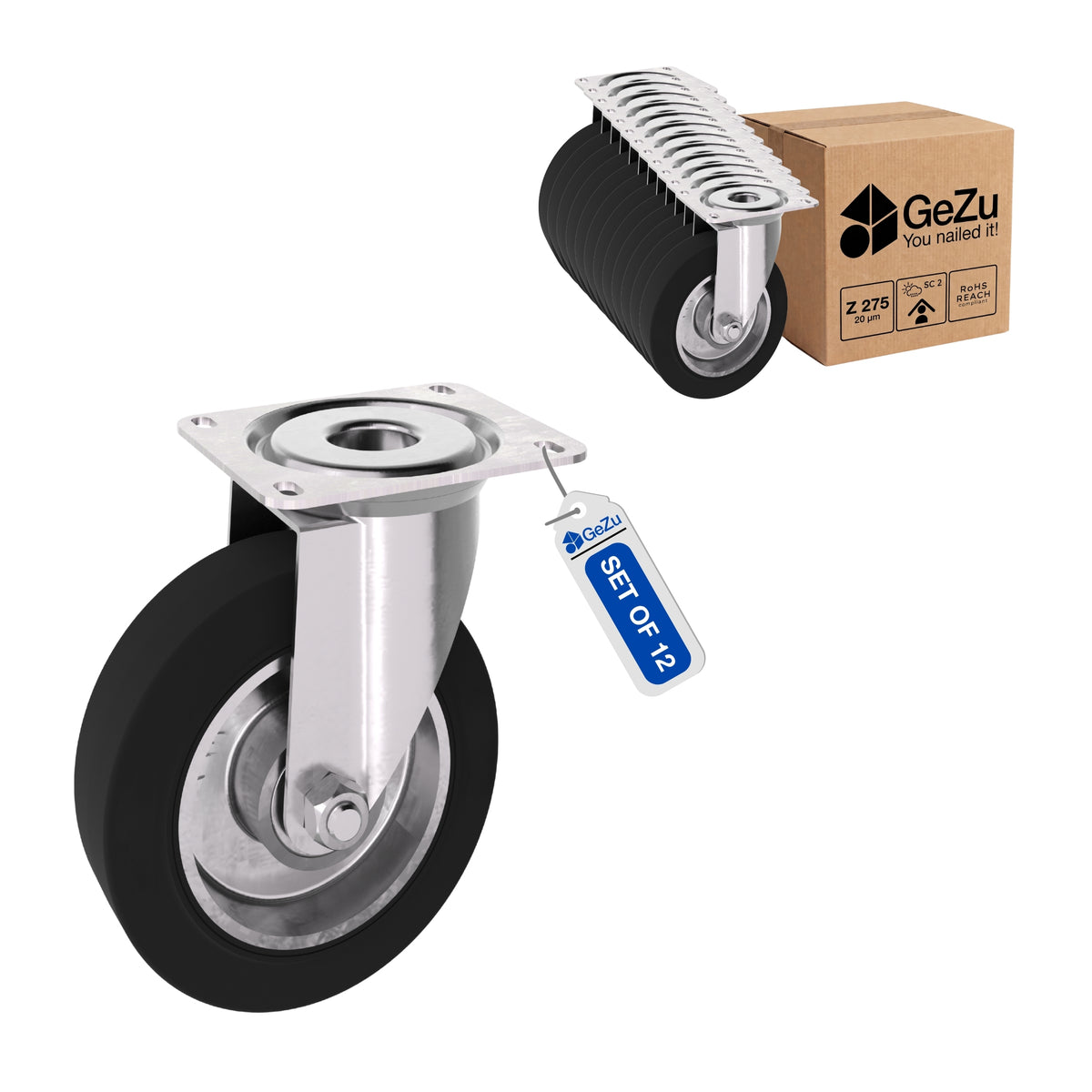 Castor wheels - 160 x 40 mm - Gezu Impex