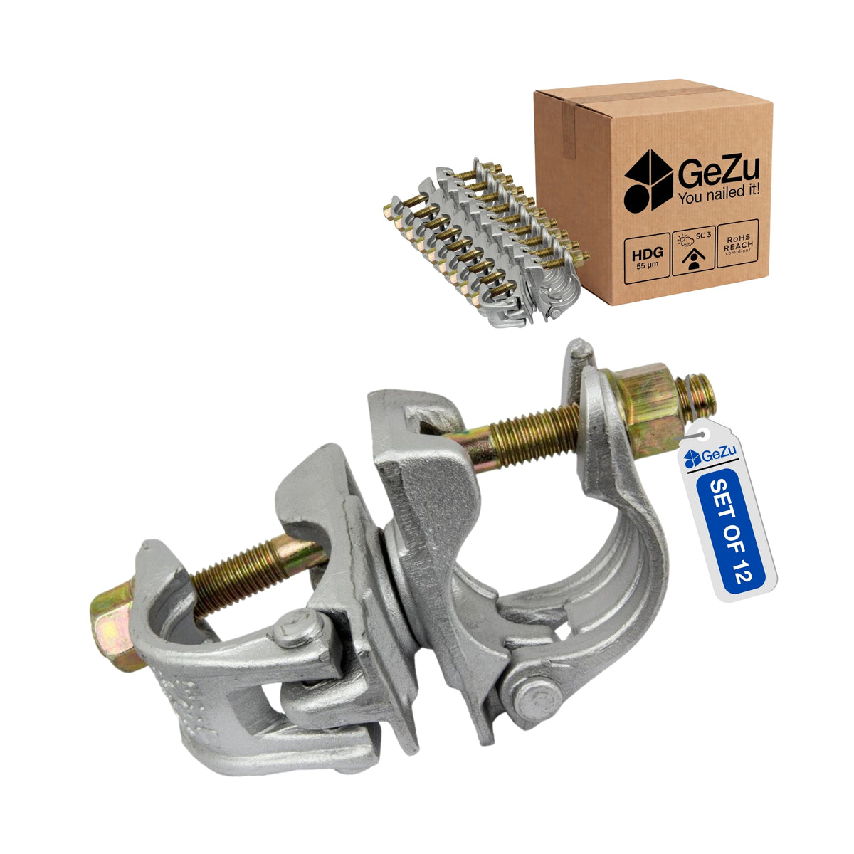 Scaffold swivel coupler - 48 x 48 mm SW 19 - Gezu Impex