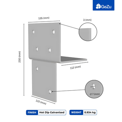 T-Piece Pergola Bracket | Post Connectors