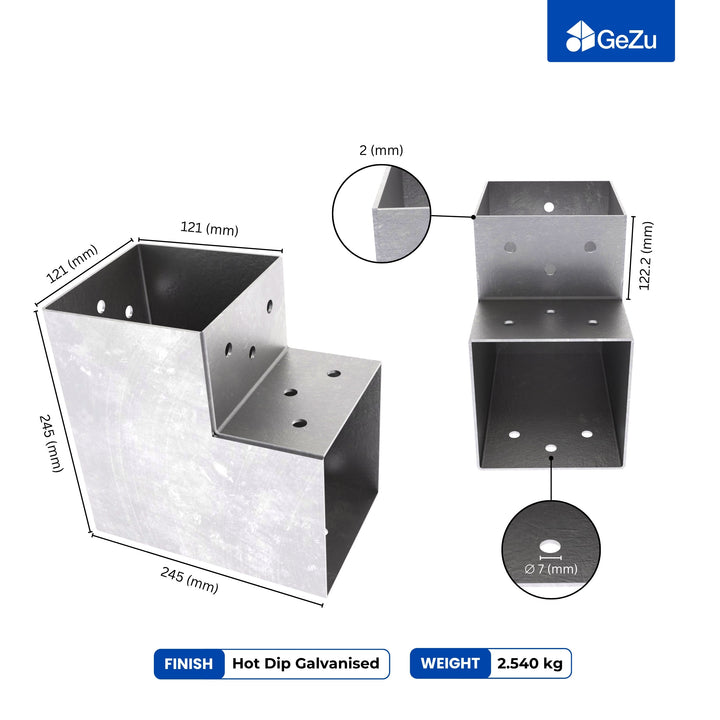 2-Way Post Connector L Shape | Pergola Corner Bracket