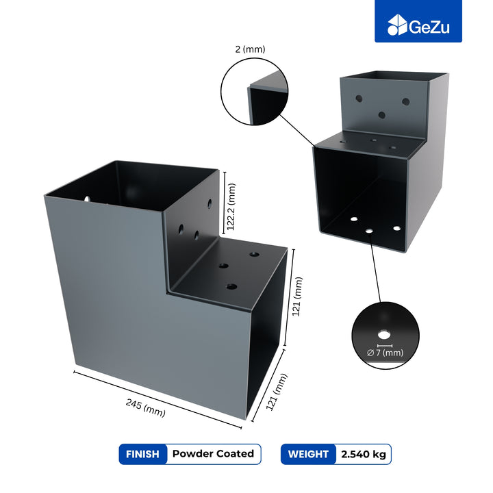 2-Way Post Connector L Shape | Pergola Corner Bracket