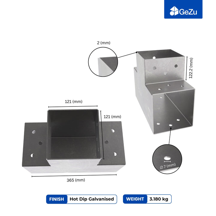 3-Way Post Connector T Shape | Pergola Corner Bracket