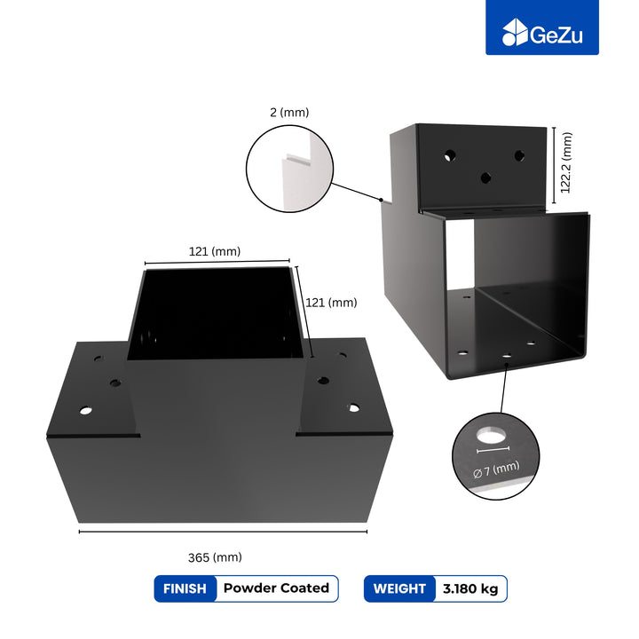 3-Way Post Connector T Shape | Pergola Corner Bracket