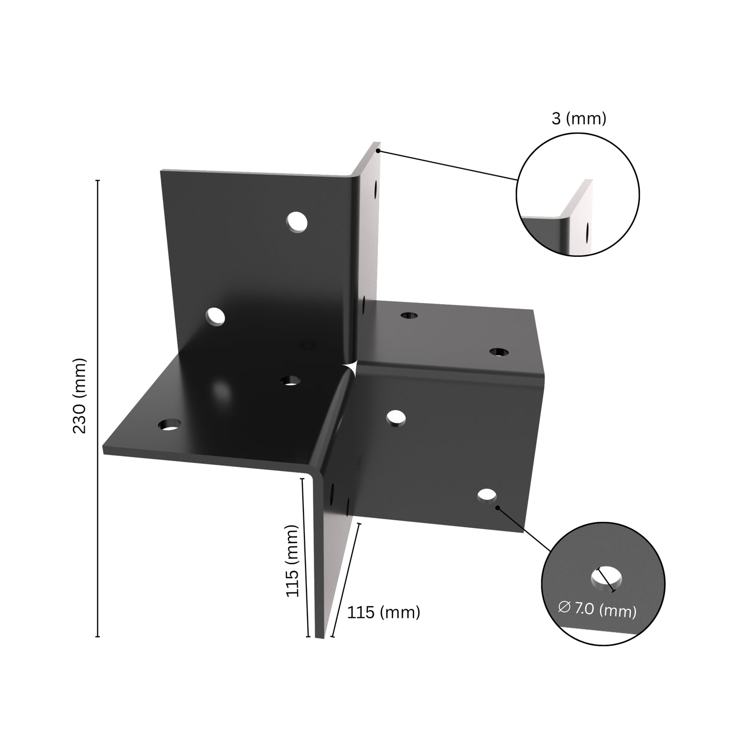 Pergola 3 Way Corner Bracket