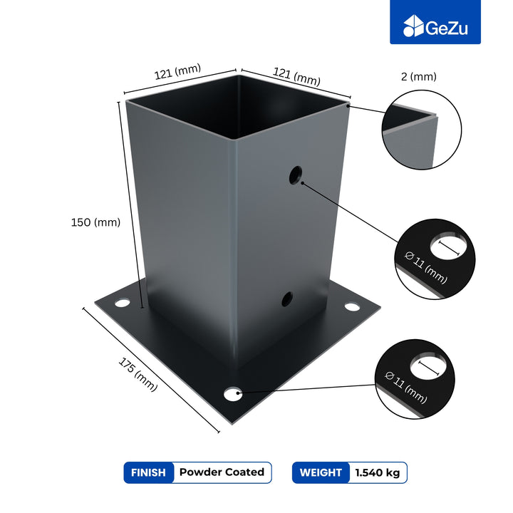 Square Bolt Down Post Support Base | Post Shoe