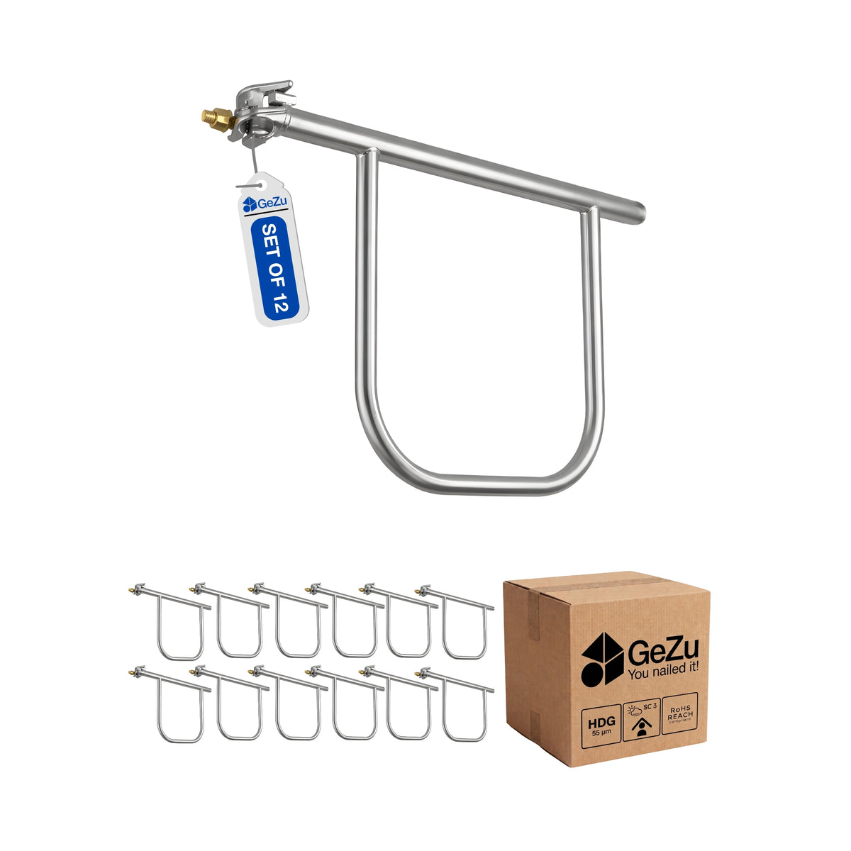 Scaffolding double-end guardrail - 12-pack - Gezu Impex