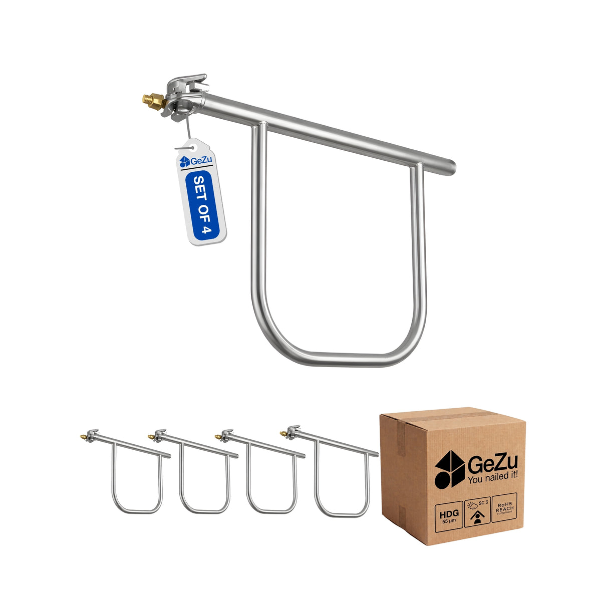 Scaffolding double-end guardrail - 4-pack - Gezu Impex