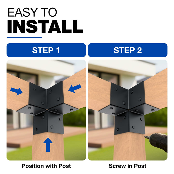 3 Way Corner Pergola Bracket | Post Connectors