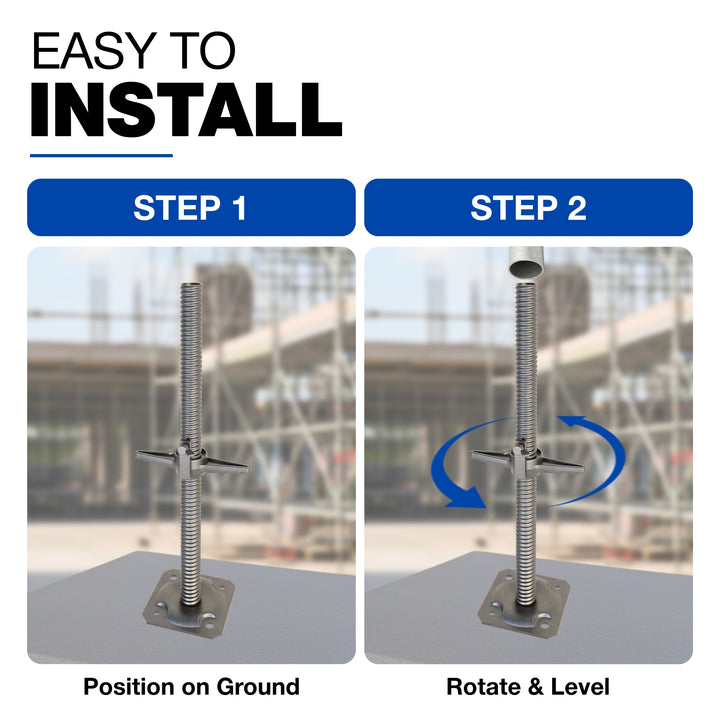 Adjustable Scaffold Base Screw Jack With Wing Bolt