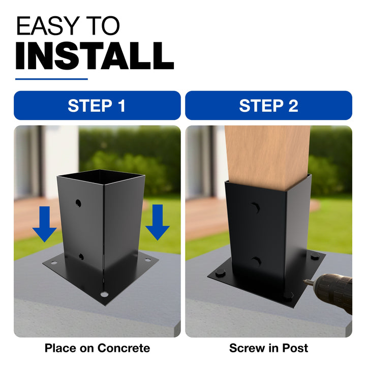 Square Bolt Down Post Support Base | Post Shoe