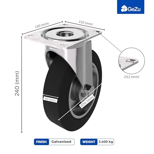 Solid Rubber Castor Wheels