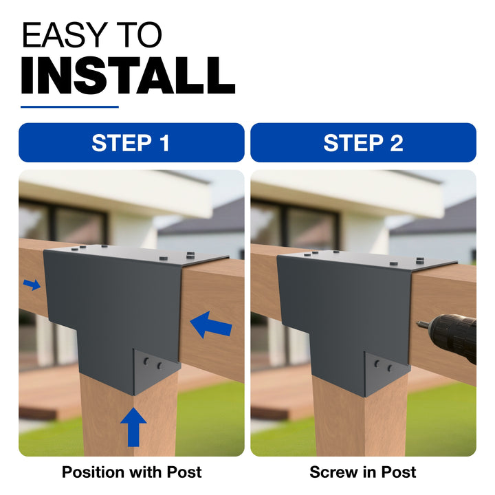 3-Way Post Connector T Shape | Pergola Corner Bracket