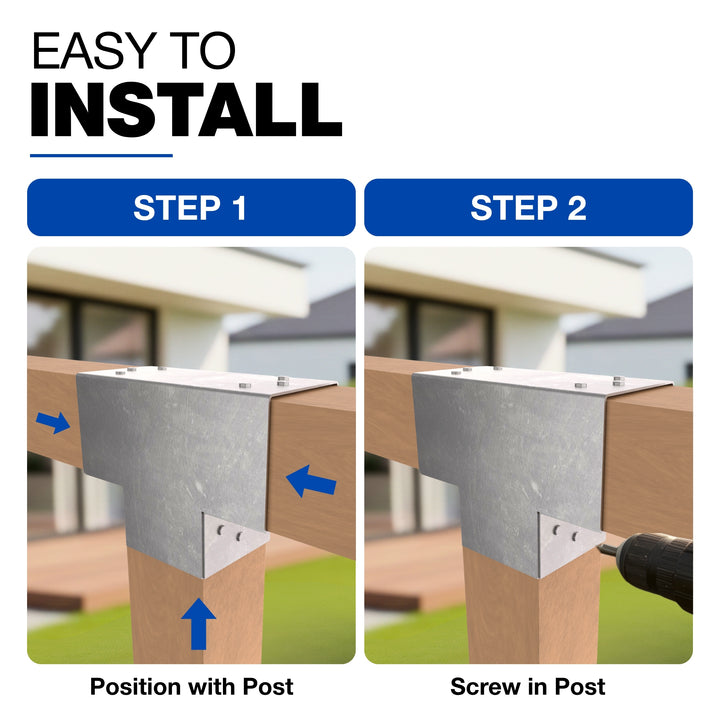 3-Way Post Connector T Shape | Pergola Corner Bracket