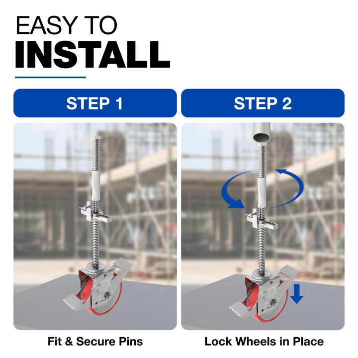 Adjustable Scaffolding Caster Wheel With Brake