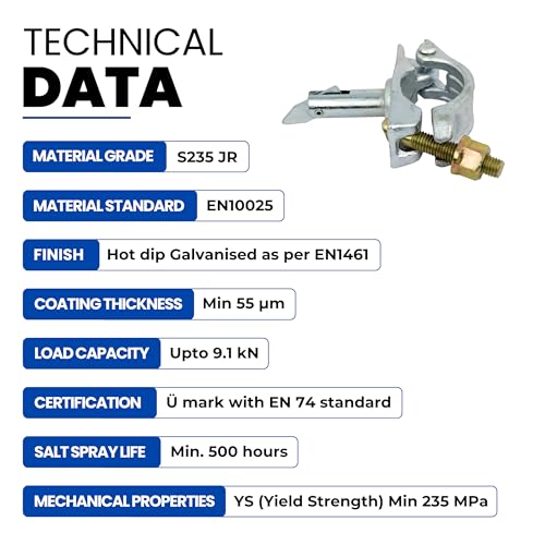 Scaffold Half Coupler with Brace Pin | Scaffolding Clamp