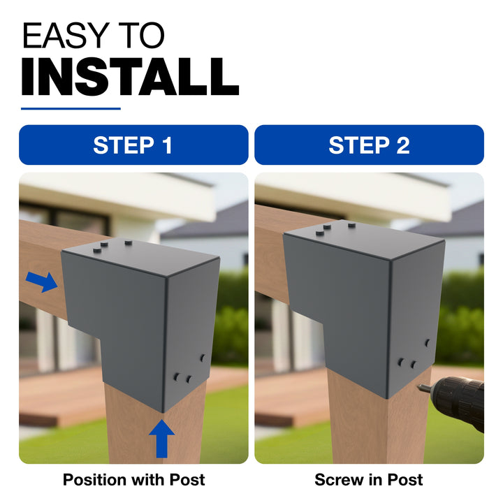 2-Way Post Connector L Shape | Pergola Corner Bracket