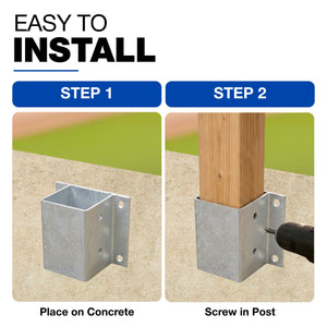 Post support wall bracket - detail view 3