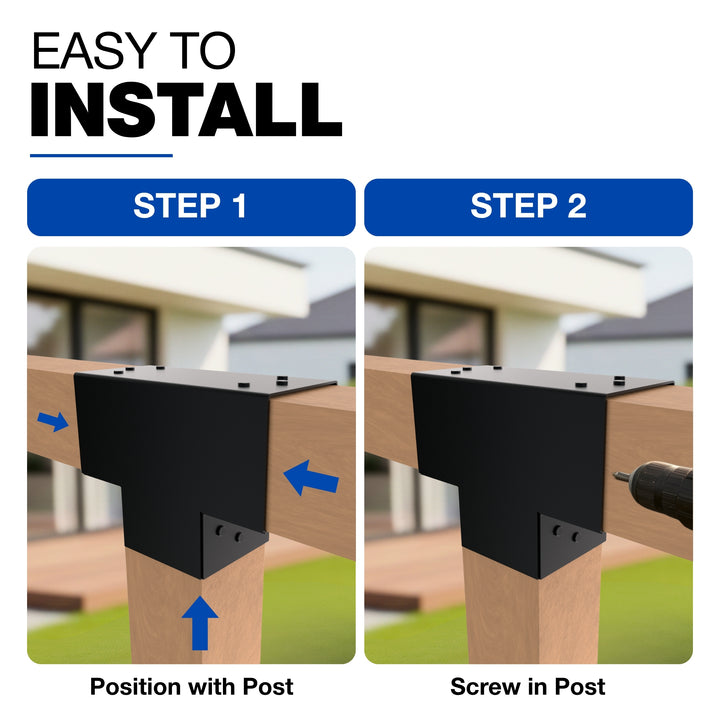 3-Way Post Connector T Shape | Pergola Corner Bracket