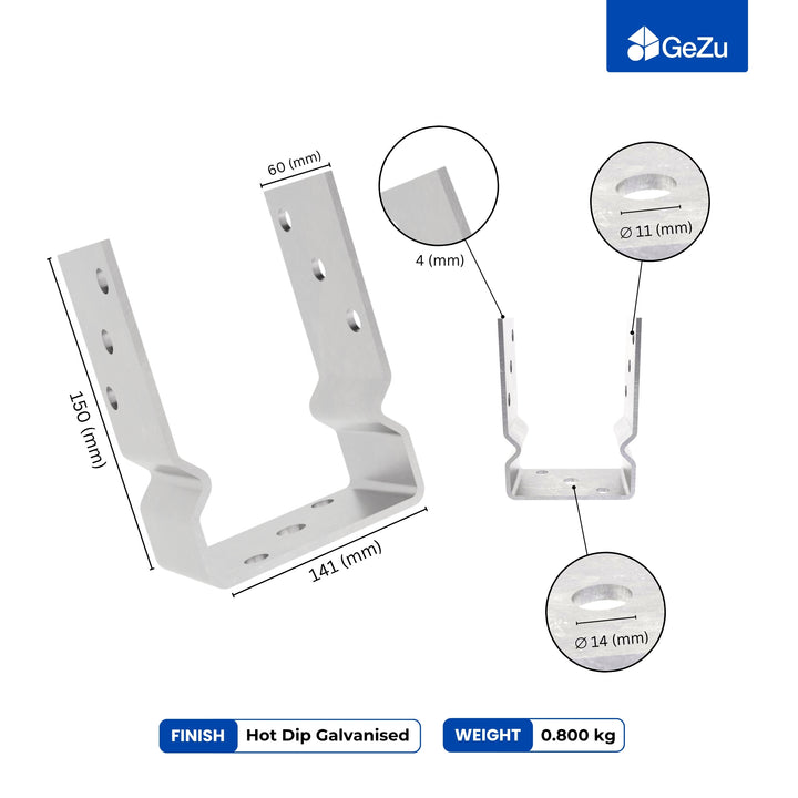 U Shaped Bracket with Bend | Fence Post Support