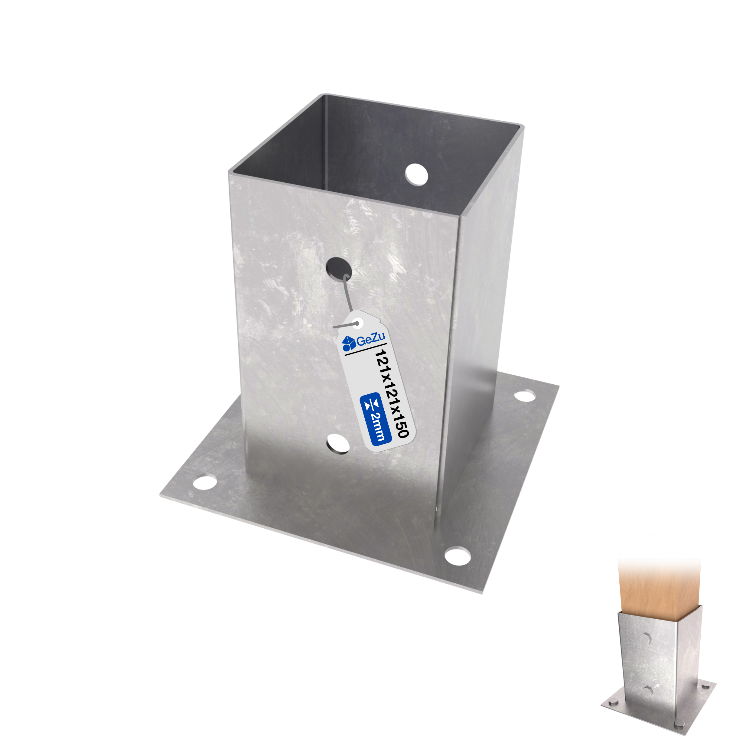 Square Bolt Down Post Support Base | Post Shoe