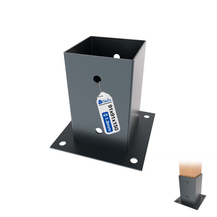 Square Bolt Down Post Support Base | Post Shoe