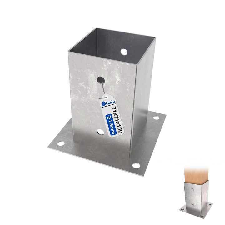 Square Bolt Down Post Support Base | Post Shoe