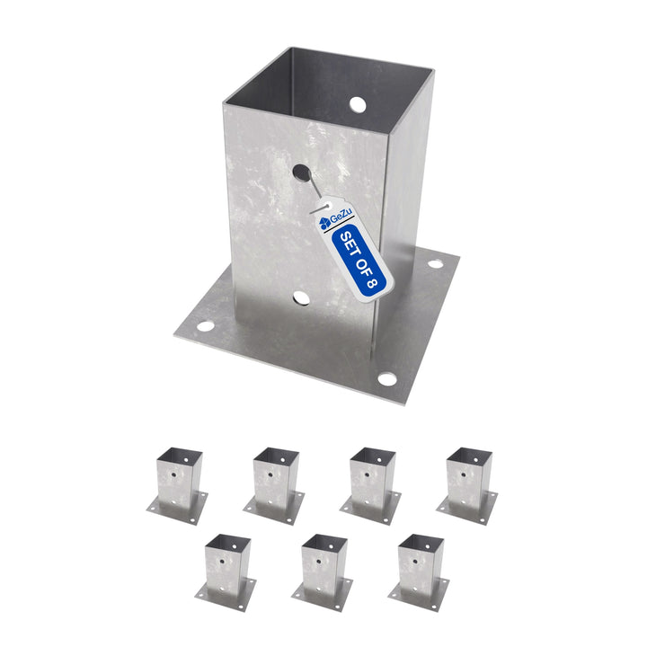Square Bolt Down Post Support Base | Post Shoe Bundle