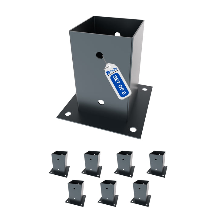 Square Bolt Down Post Support Base | Post Shoe Bundle
