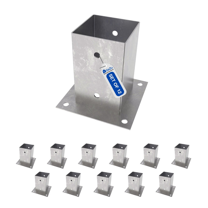 Square Bolt Down Post Support Base | Post Shoe Bundle