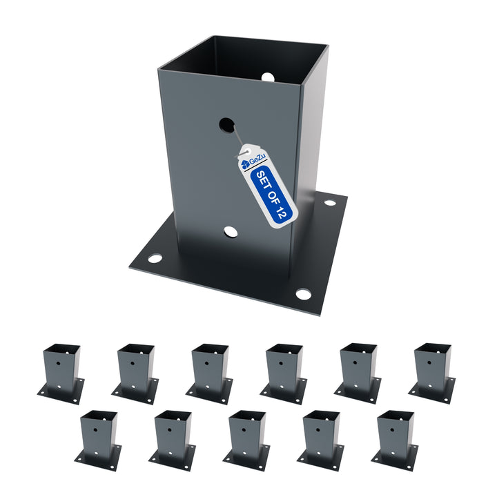 Square Bolt Down Post Support Base | Post Shoe Bundle