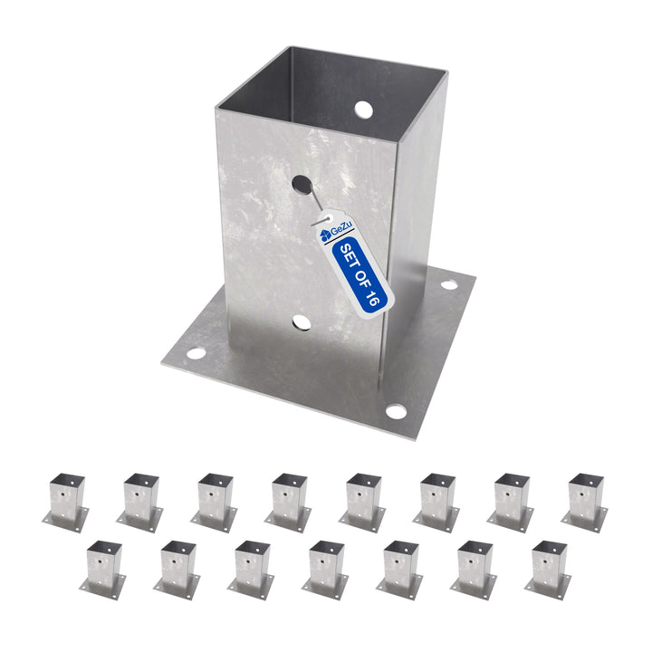 Square Bolt Down Post Support Base | Post Shoe Bundle
