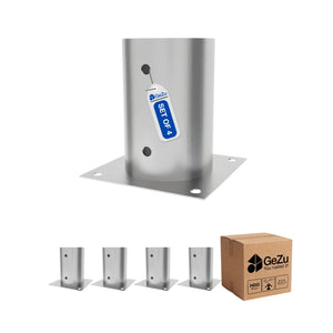 Round bolt-down post support base and post shoe - 101 x 150 mm - Gezu Impex