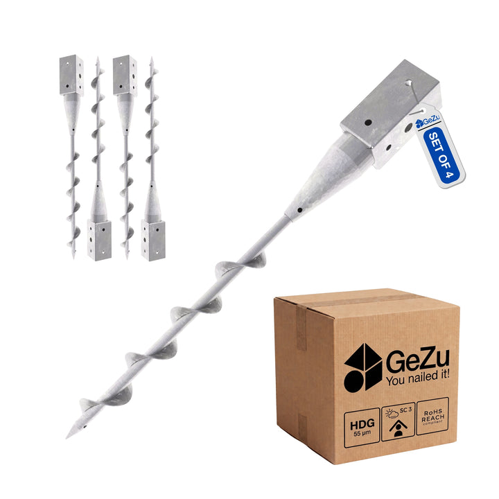 Ground screw - 71 x 71 x 650 mm - Gezu Impex