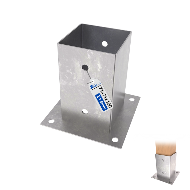 Square Bolt Down Post Support Base | Post Shoe