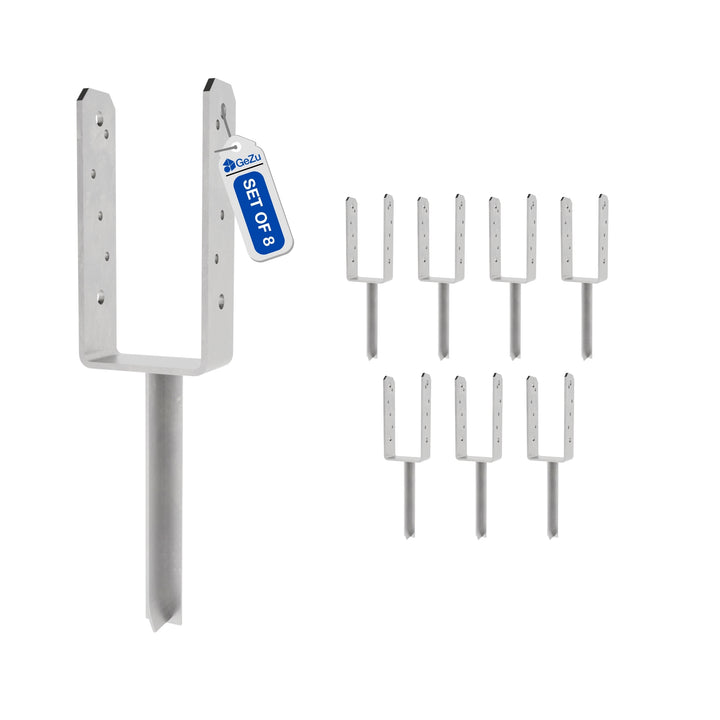 Concrete In U Shape Post Holder With Pin | Post Support Bundle
