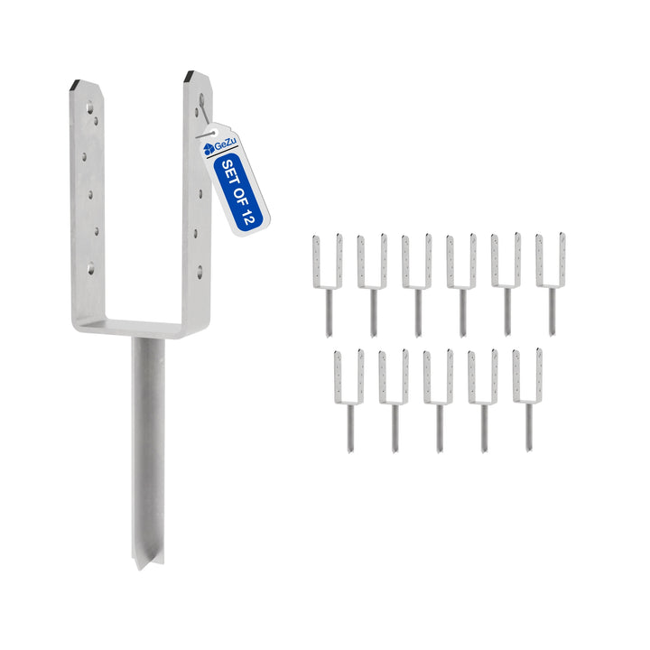 Concrete In U Shape Post Holder With Pin | Post Support Bundle