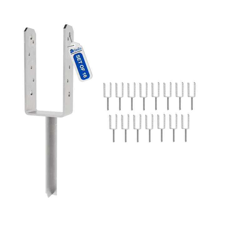 Concrete In U Shape Post Holder With Pin | Post Support Bundle