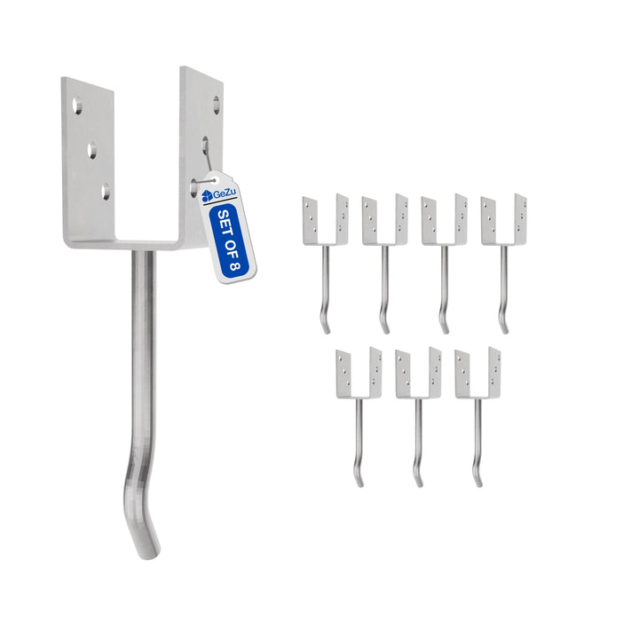 Concrete In U Shaped Post Holder With Bent Rod Bundle