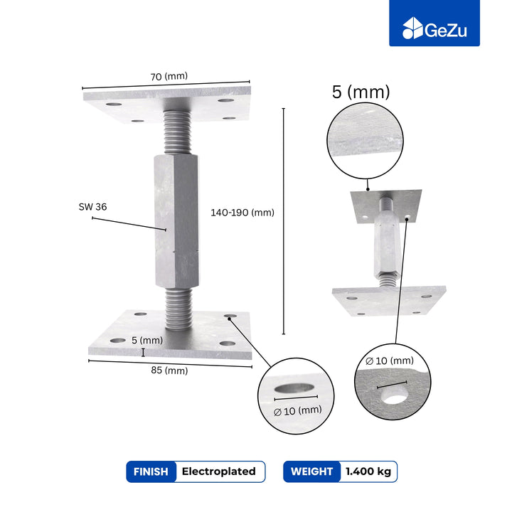Bolt Down Elevated Adjustable Post Base Bundle