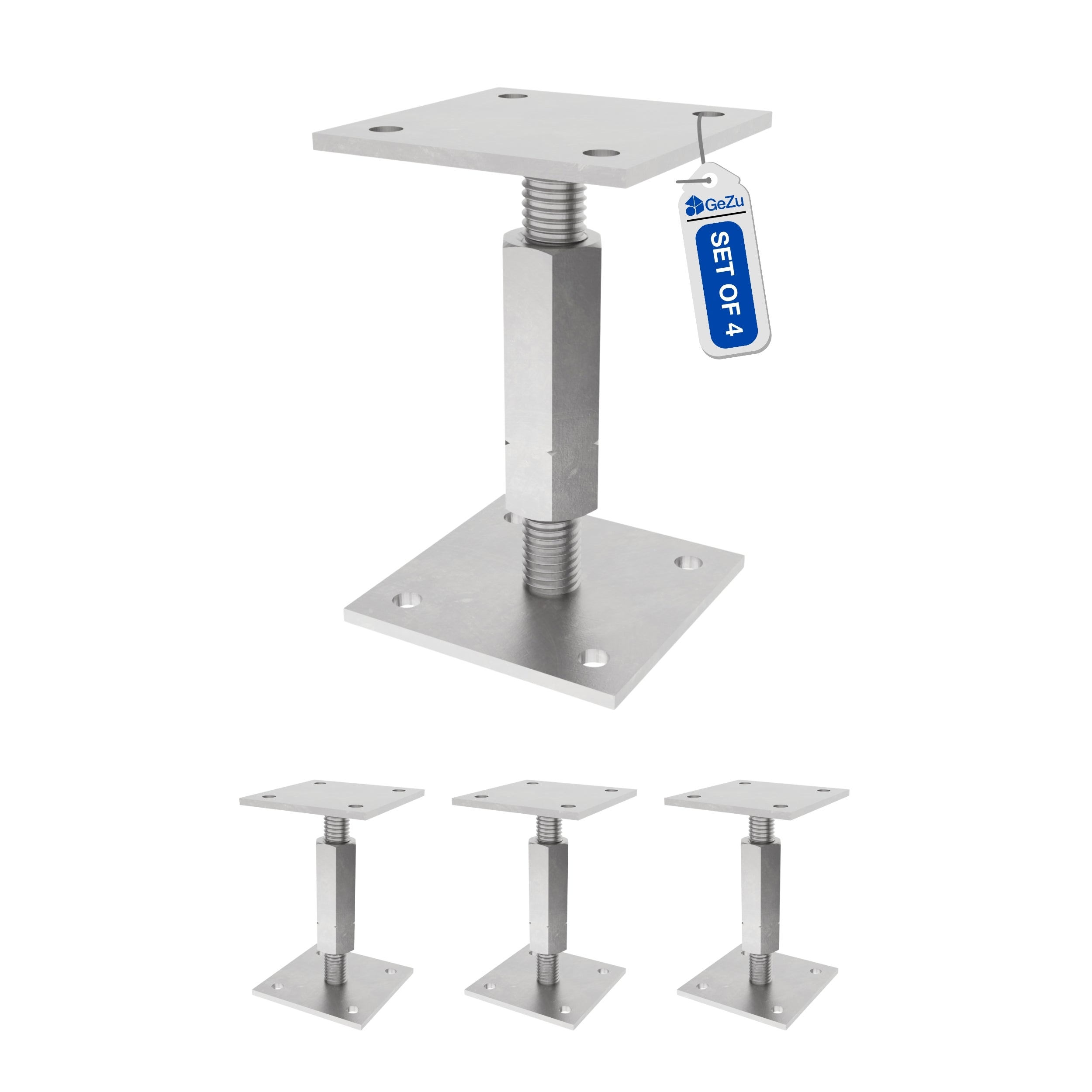 Bolt Down Elevated Adjustable Post Base Bundle