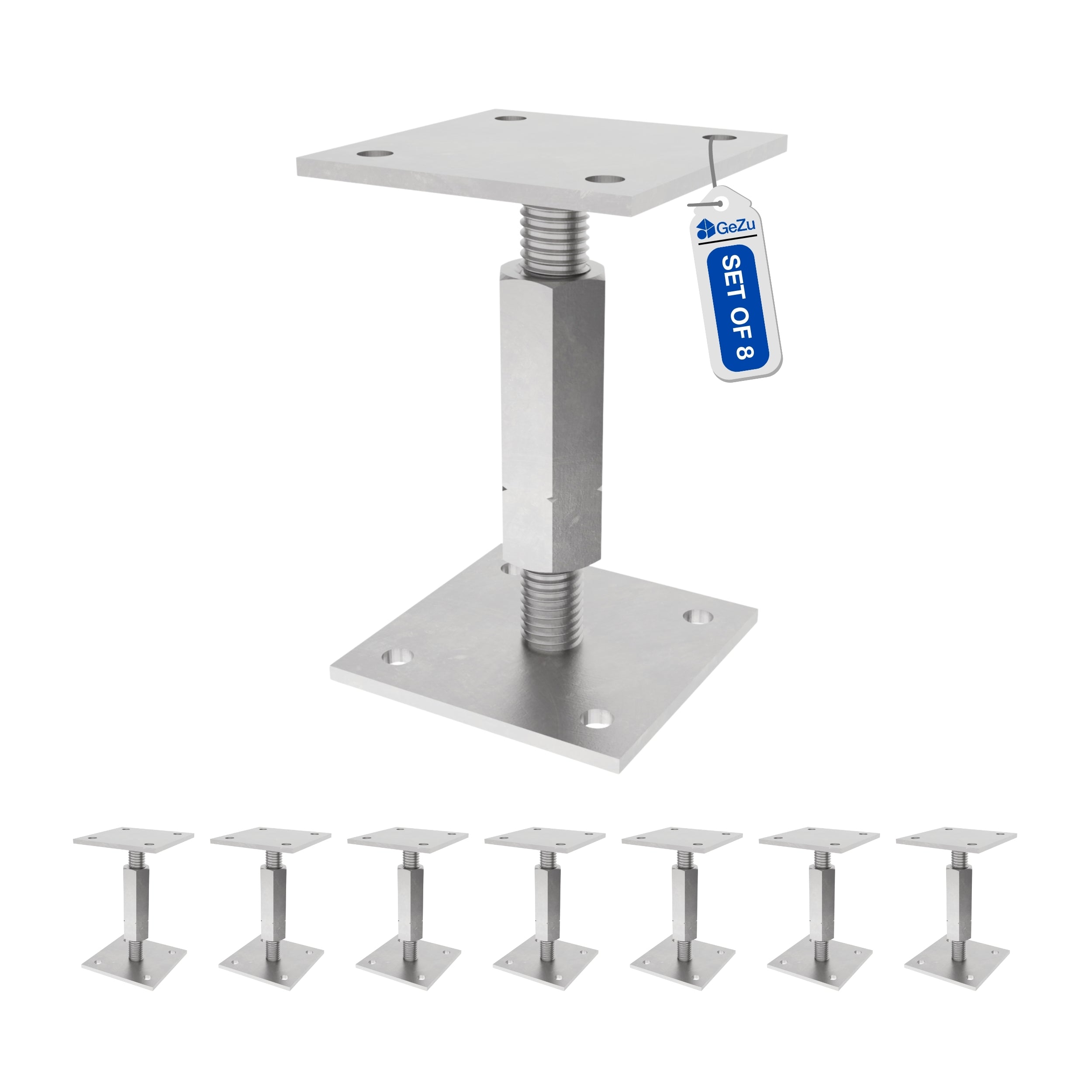 Bolt Down Elevated Adjustable Post Base Bundle
