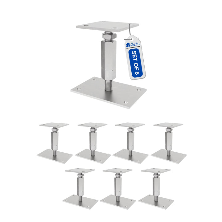 Bolt Down Elevated Adjustable Post Base With Nut Bundle