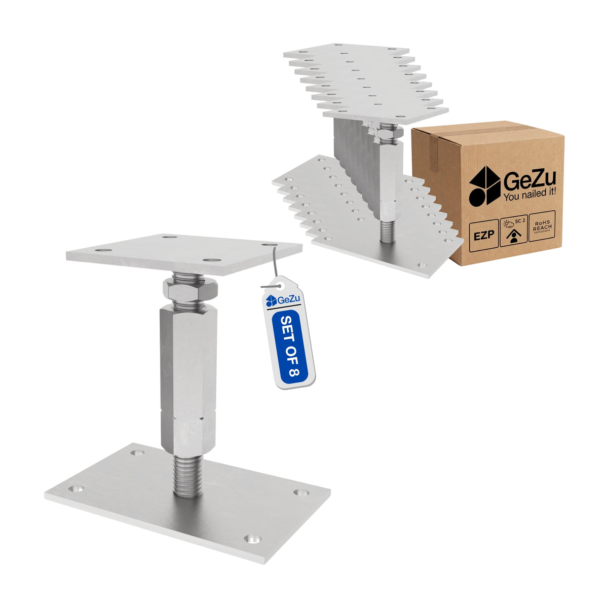 Adjustable post base - 100 x 160 mm - Gezu Impex